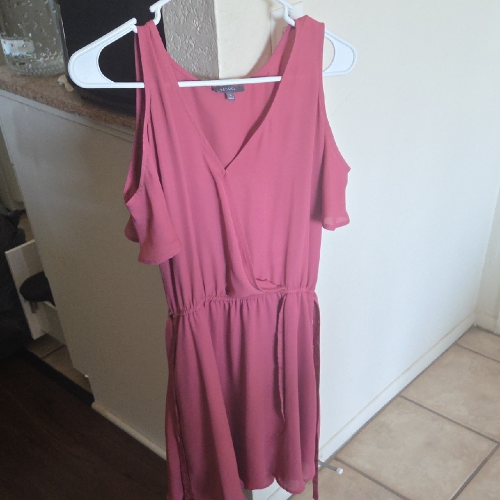 BE COOL Pink Ruched Cut Out Mini Sundress